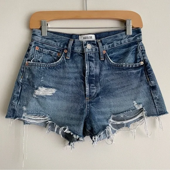 AGOLDE Parker CutOff Denim Short in Clutch - Picture 5 of 13